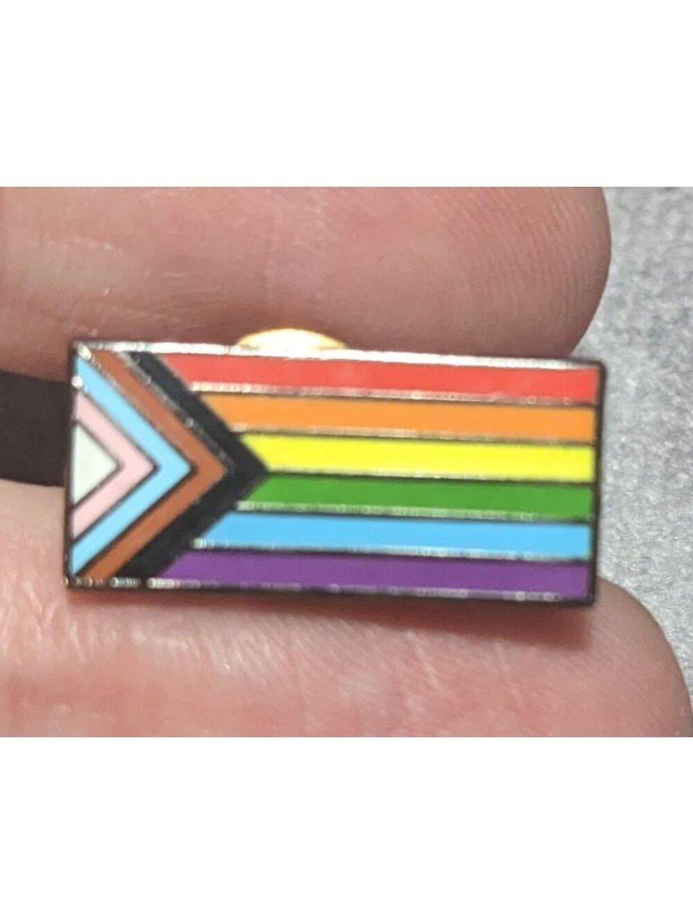 Pride LGBTQIA Rainbow Progress Flag PinBrick Enamel Lapel Pin
